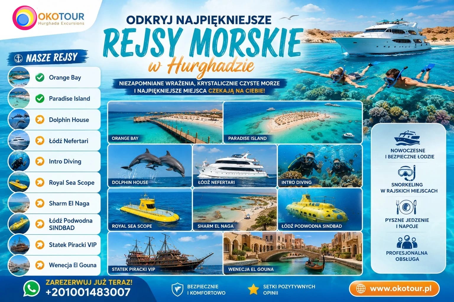 Najlepsze Rejsy Morskie w Hurghadzie – Kompletny Przewodnik 2026 | Którą Wycieczkę Wybrać?